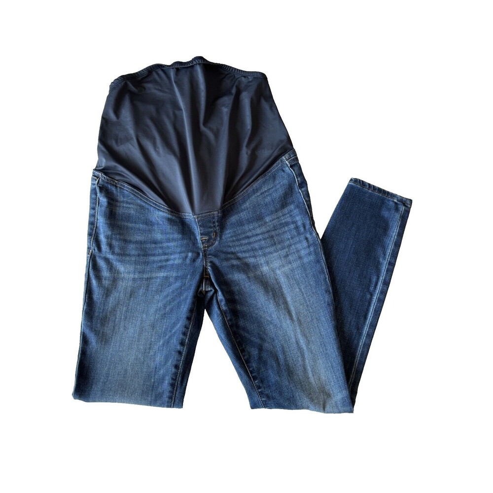 Madewell Maternity Jeans Womens 27 Skinny Over the Belly Dark Wash Blue Stretch